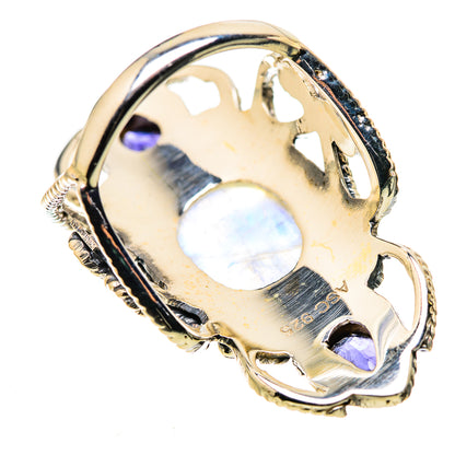 Rainbow Moonstone Rings handcrafted by Ana Silver Co - RING134479 - Photo 3