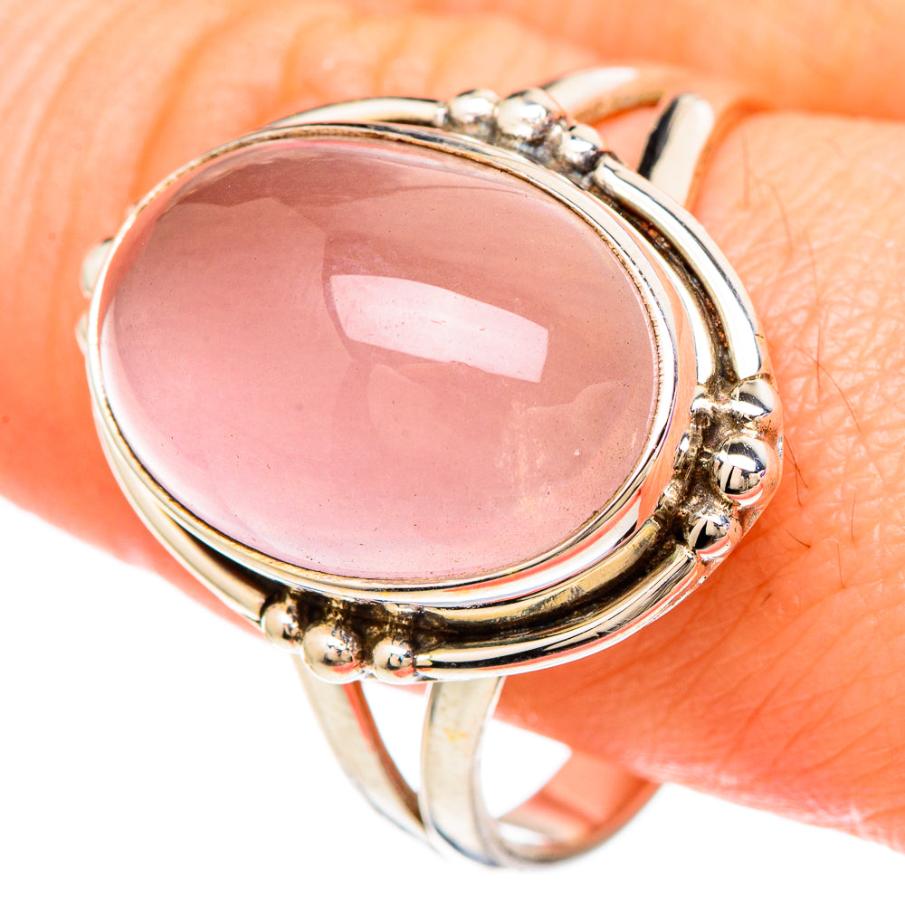 Rose Quartz Rings handcrafted by Ana Silver Co - RING100004