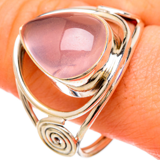 Rose Quartz Rings handcrafted by Ana Silver Co - RING100005