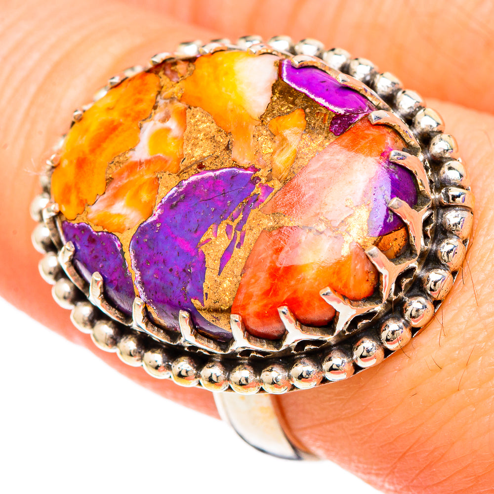 Spiny Oyster Turquoise Rings handcrafted by Ana Silver Co - RING100021