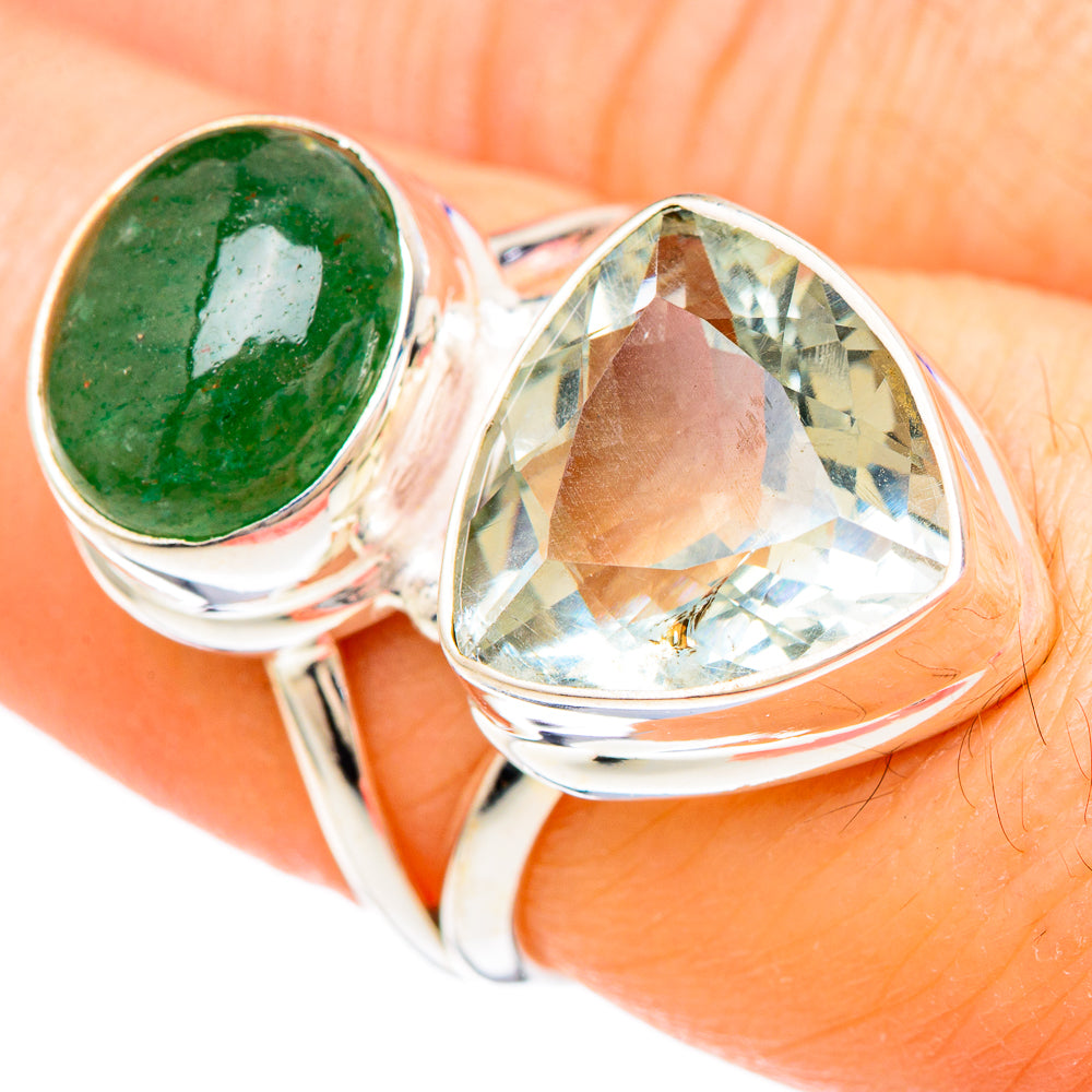 Green Amethyst Rings handcrafted by Ana Silver Co - RING100032