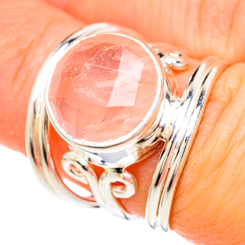 Rose Quartz Rings handcrafted by Ana Silver Co - RING100043