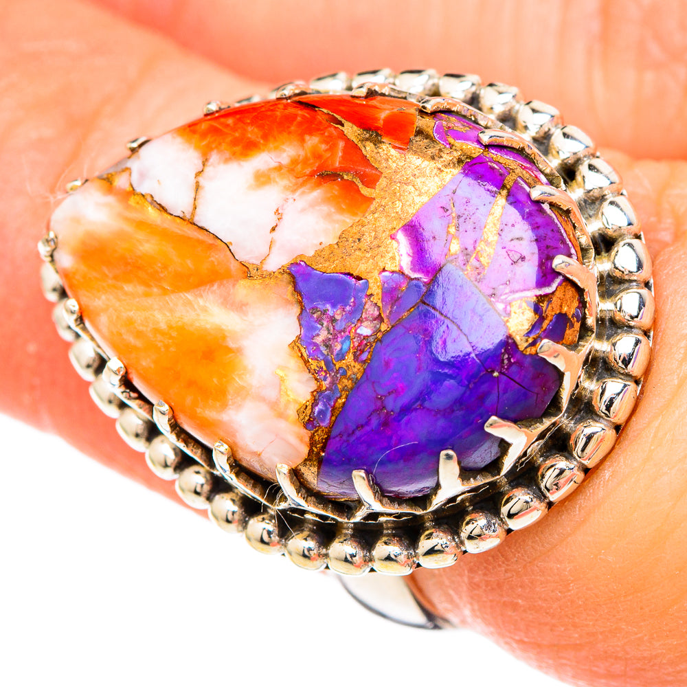 Spiny Oyster Turquoise Rings handcrafted by Ana Silver Co - RING100059