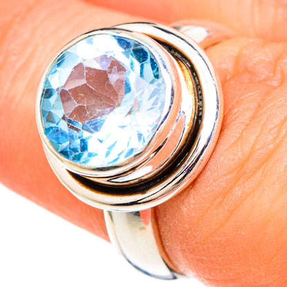 Blue Topaz Rings handcrafted by Ana Silver Co - RING100067