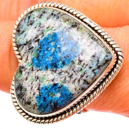 K2 Blue Azurite Rings handcrafted by Ana Silver Co - RING100073
