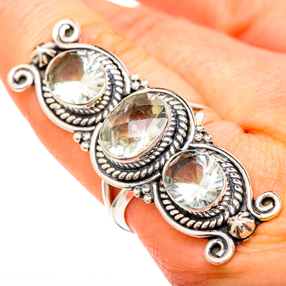Green Amethyst Rings handcrafted by Ana Silver Co - RING100077
