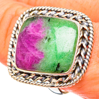 Ruby Zoisite Rings handcrafted by Ana Silver Co - RING100081