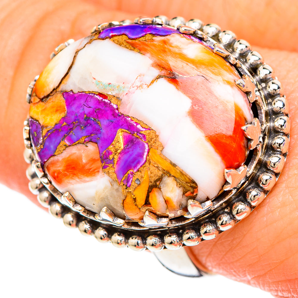 Spiny Oyster Turquoise Rings handcrafted by Ana Silver Co - RING100103