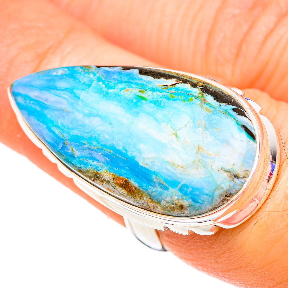 Blue Geode Slice Rings handcrafted by Ana Silver Co - RING100110