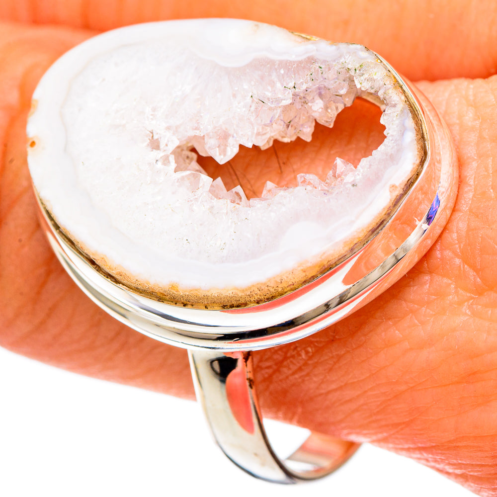 White Geode Slice Rings handcrafted by Ana Silver Co - RING100134