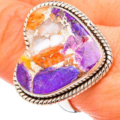 Spiny Oyster Turquoise Rings handcrafted by Ana Silver Co - RING100140