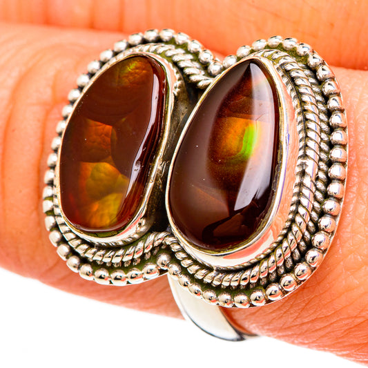 Mexican Fire Agate Rings handcrafted by Ana Silver Co - RING100157