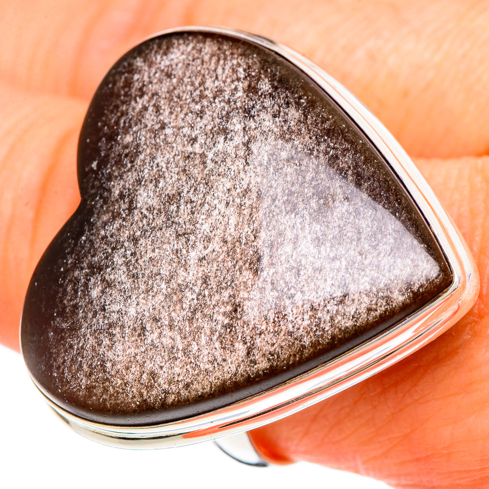 Gold Sheen Obsidian Rings handcrafted by Ana Silver Co - RING100161