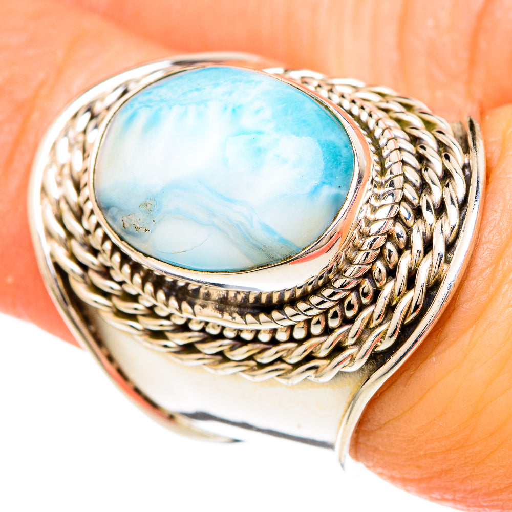 Larimar Rings handcrafted by Ana Silver Co - RING100170
