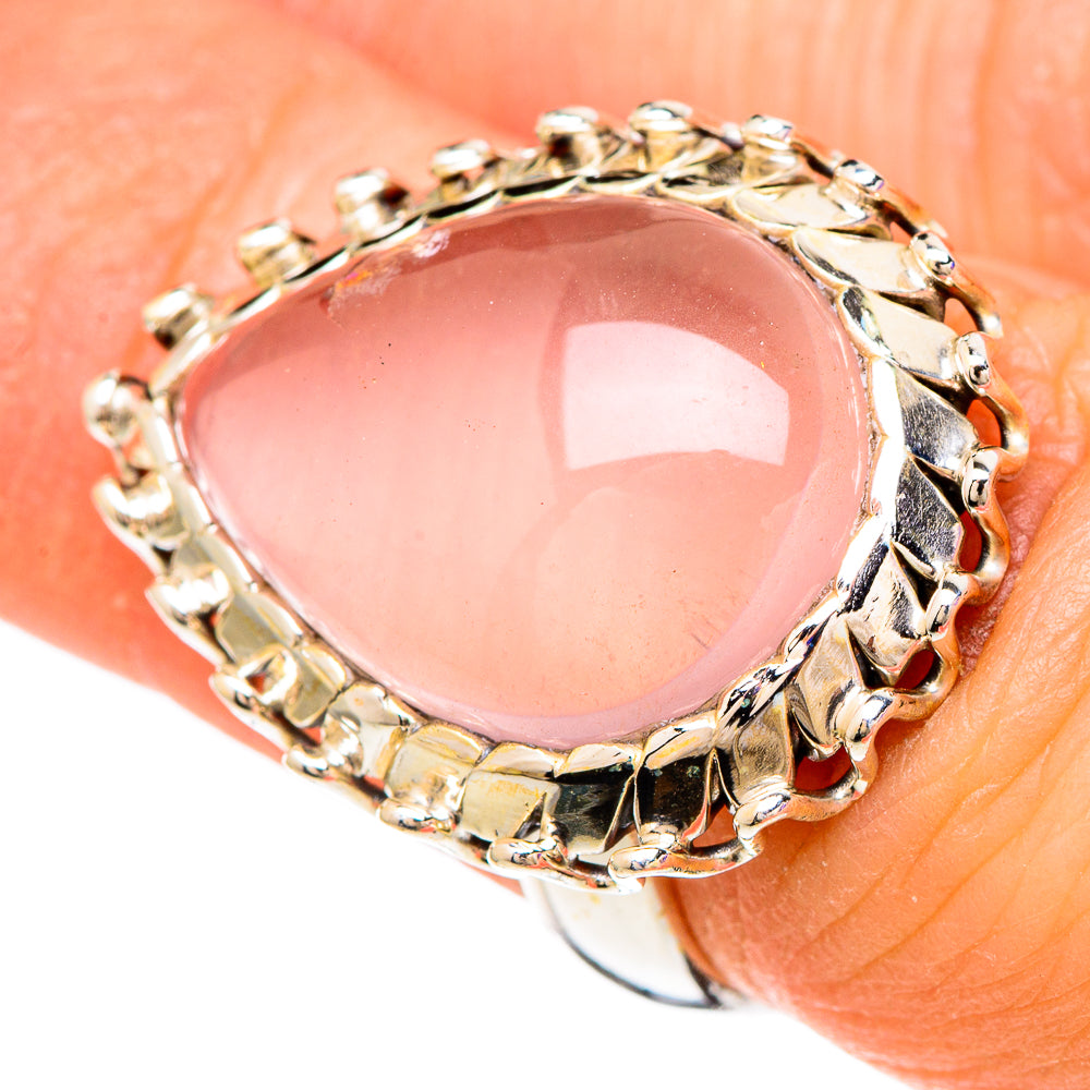 Rose Quartz Rings handcrafted by Ana Silver Co - RING100185