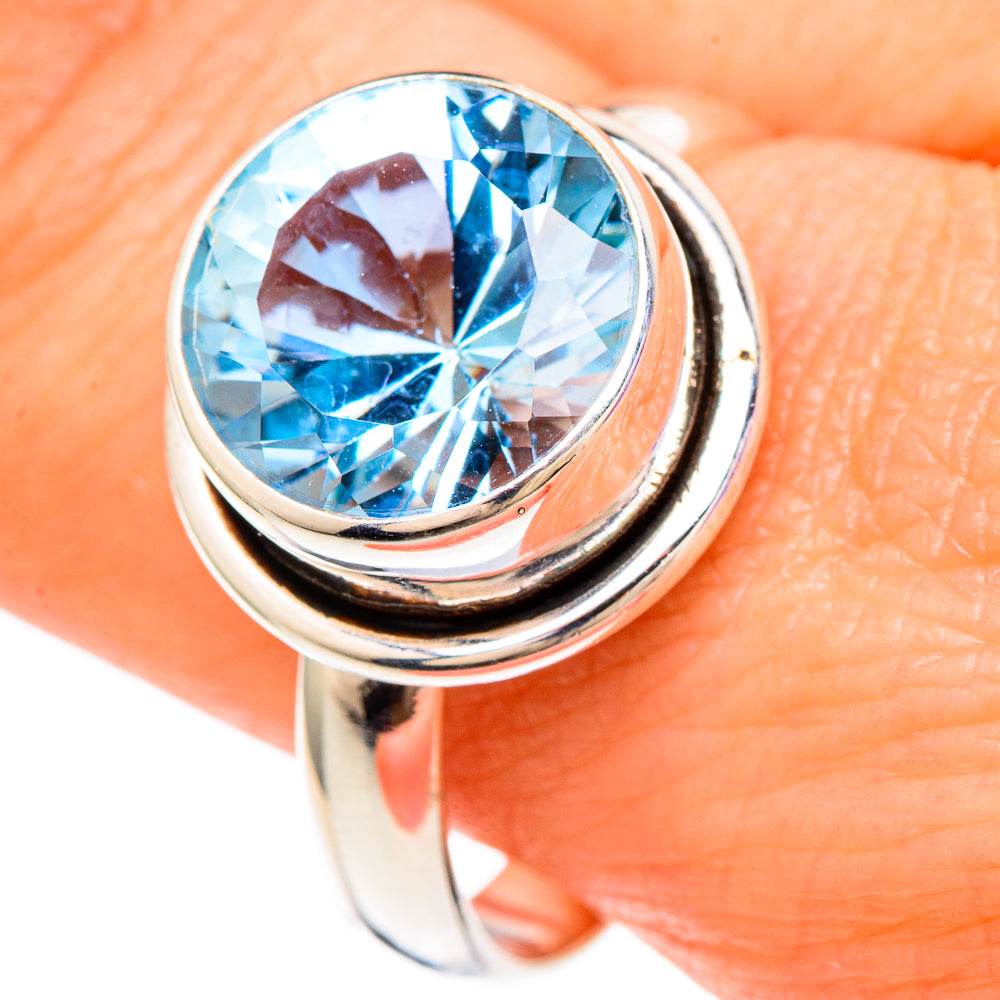 Blue Topaz Rings handcrafted by Ana Silver Co - RING100205