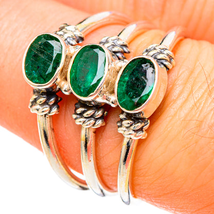 Zambian Emerald Rings handcrafted by Ana Silver Co - RING100212