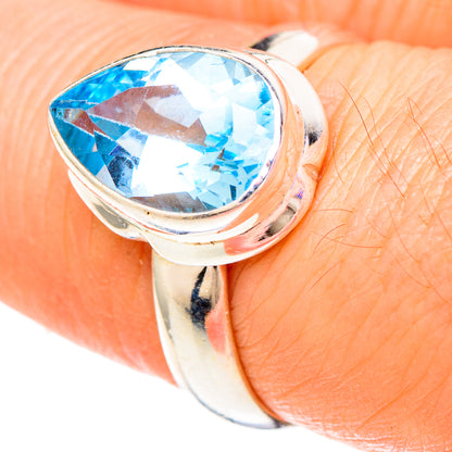 Blue Topaz Rings handcrafted by Ana Silver Co - RING100236