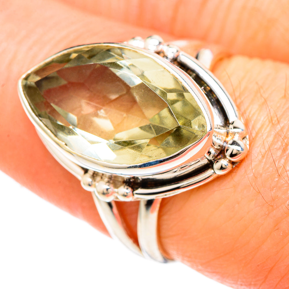 Green Amethyst Rings handcrafted by Ana Silver Co - RING100241