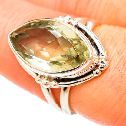 Green Amethyst Rings handcrafted by Ana Silver Co - RING100241