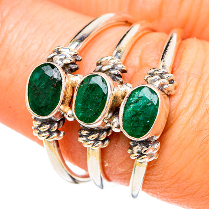 Zambian Emerald Rings handcrafted by Ana Silver Co - RING100262