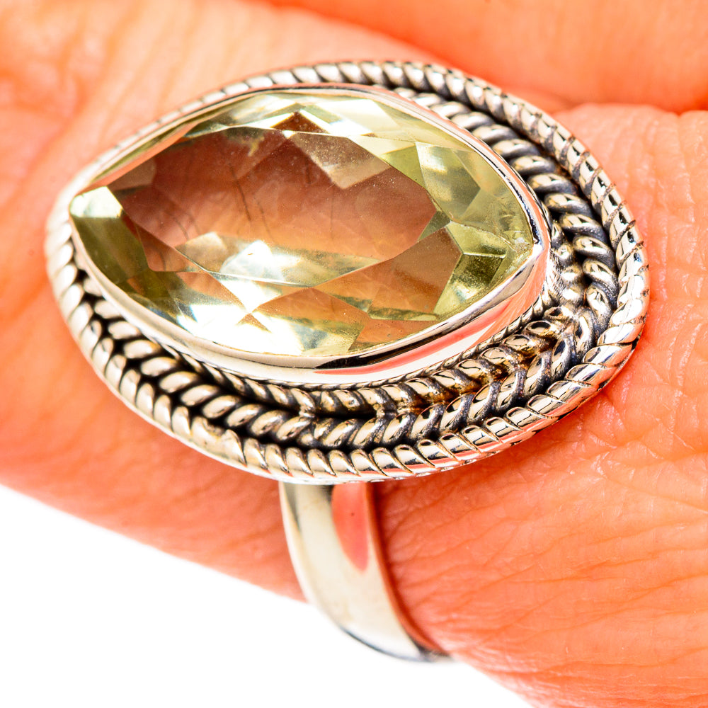 Green Amethyst Rings handcrafted by Ana Silver Co - RING100263