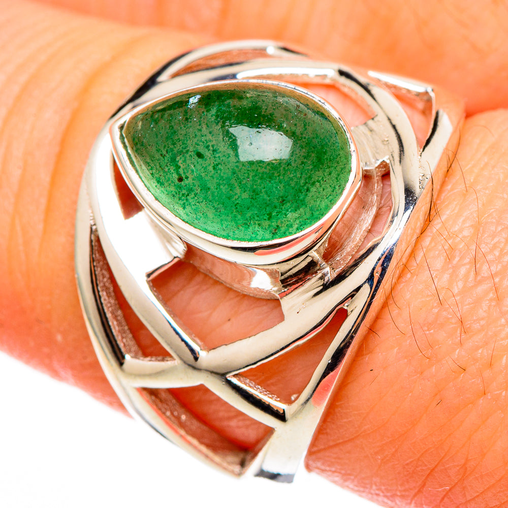 Green Aventurine Rings handcrafted by Ana Silver Co - RING100299