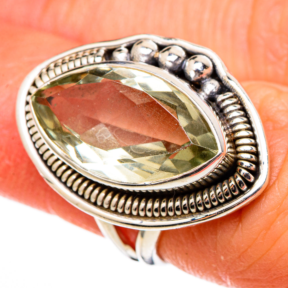 Green Amethyst Rings handcrafted by Ana Silver Co - RING100300