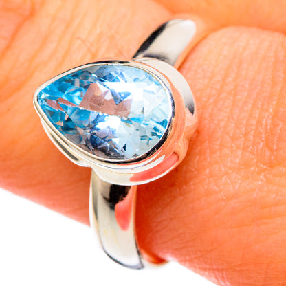 Blue Topaz Rings handcrafted by Ana Silver Co - RING100338