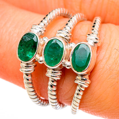 Zambian Emerald Rings handcrafted by Ana Silver Co - RING100349