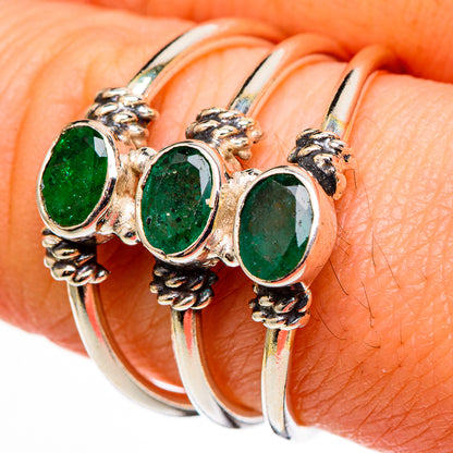 Zambian Emerald Rings handcrafted by Ana Silver Co - RING100371