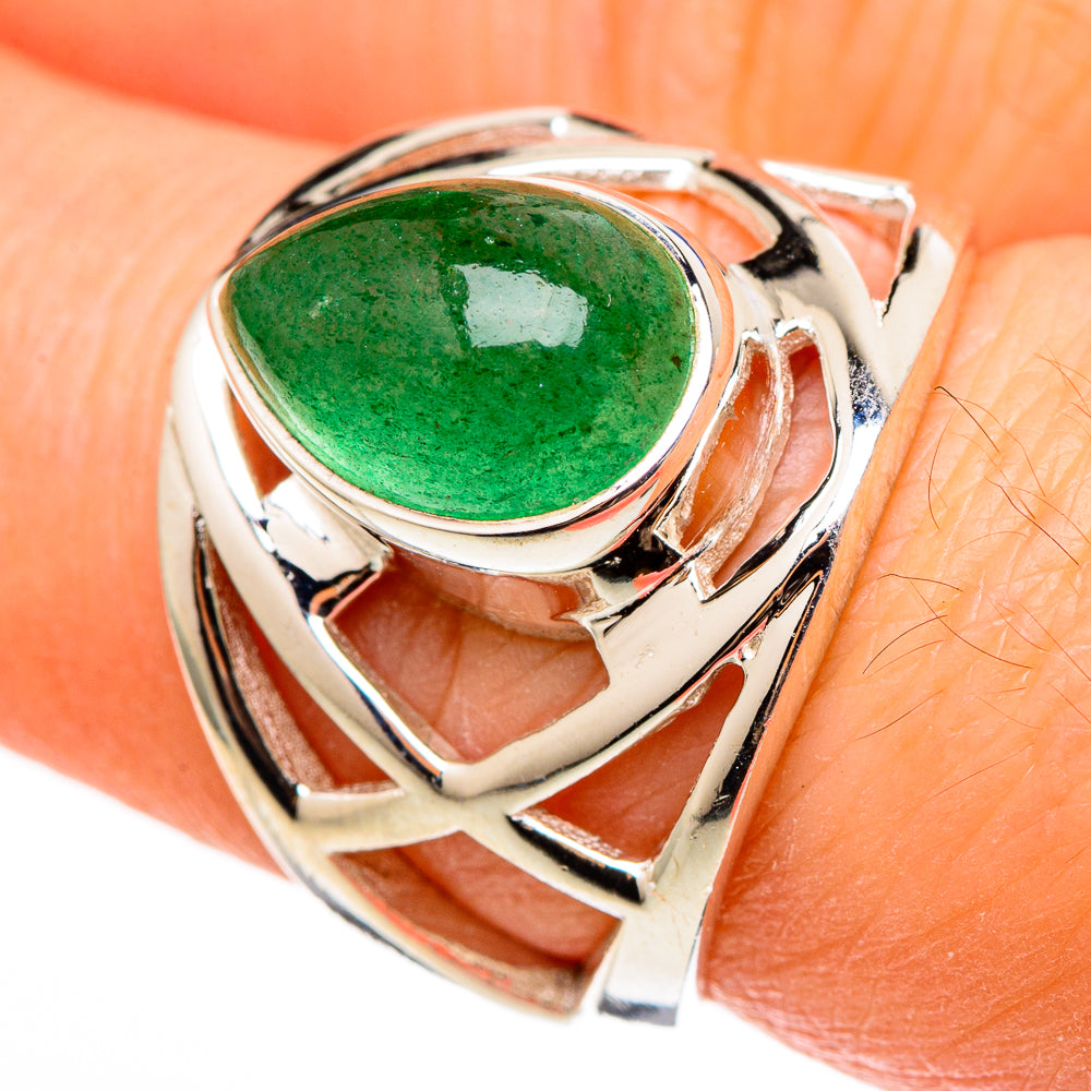 Green Aventurine Rings handcrafted by Ana Silver Co - RING100385