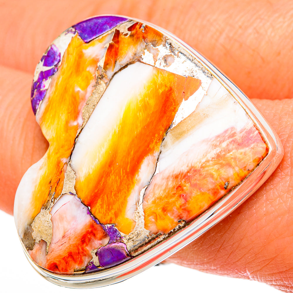 Spiny Oyster Turquoise Rings handcrafted by Ana Silver Co - RING100393
