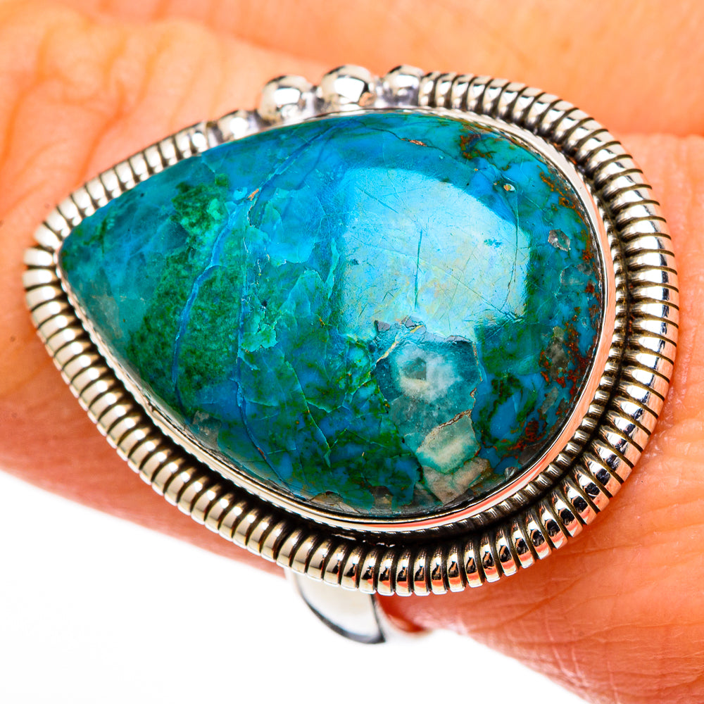 Chrysocolla Rings handcrafted by Ana Silver Co - RING100394