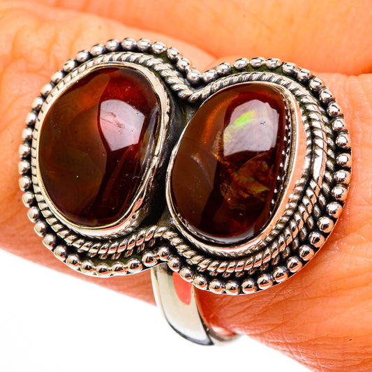 Mexican Fire Agate Rings handcrafted by Ana Silver Co - RING100399