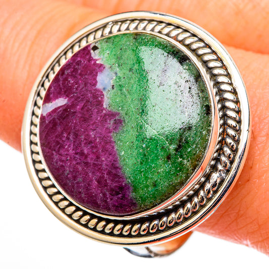 Ruby Zoisite Rings handcrafted by Ana Silver Co - RING100407