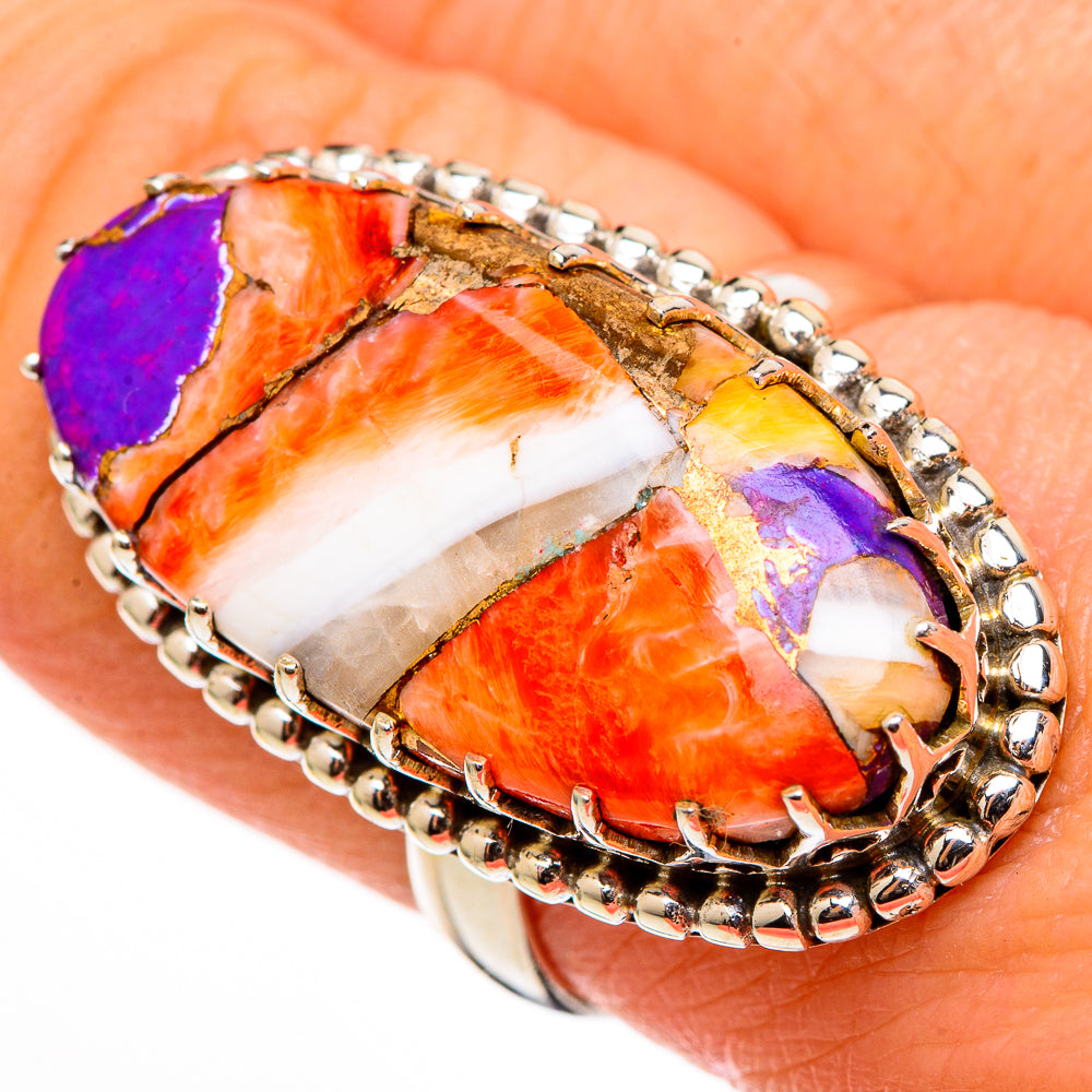Spiny Oyster Turquoise Rings handcrafted by Ana Silver Co - RING100409