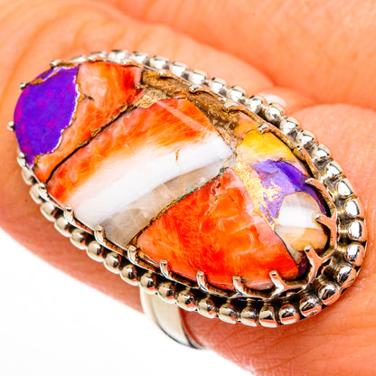 Spiny Oyster Turquoise Rings handcrafted by Ana Silver Co - RING100409