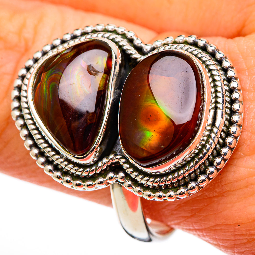Mexican Fire Agate Rings handcrafted by Ana Silver Co - RING100416