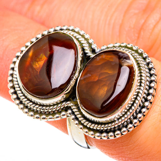 Mexican Fire Agate Rings handcrafted by Ana Silver Co - RING100440