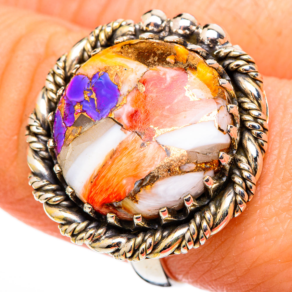 Spiny Oyster Turquoise Rings handcrafted by Ana Silver Co - RING100448