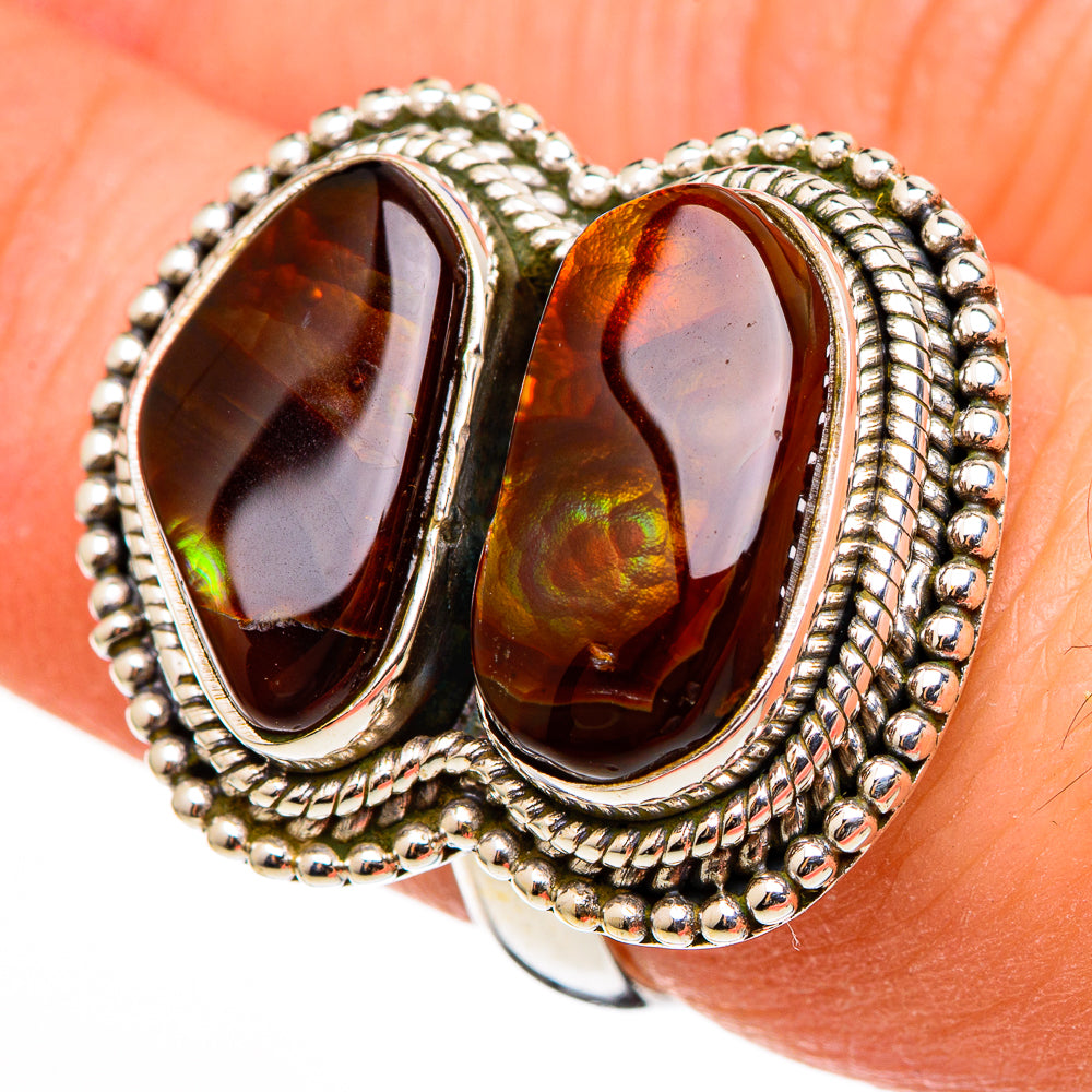 Mexican Fire Agate Rings handcrafted by Ana Silver Co - RING100458