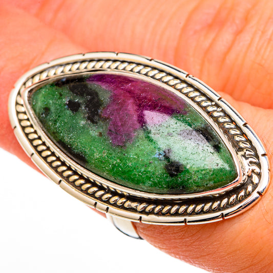 Ruby Zoisite Rings handcrafted by Ana Silver Co - RING100485