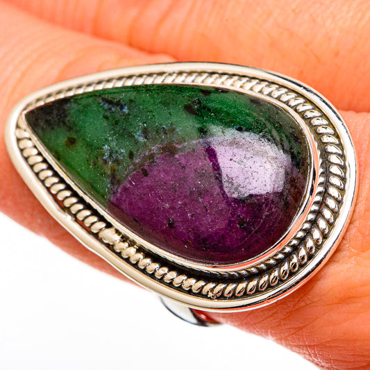 Ruby Zoisite Rings handcrafted by Ana Silver Co - RING100494