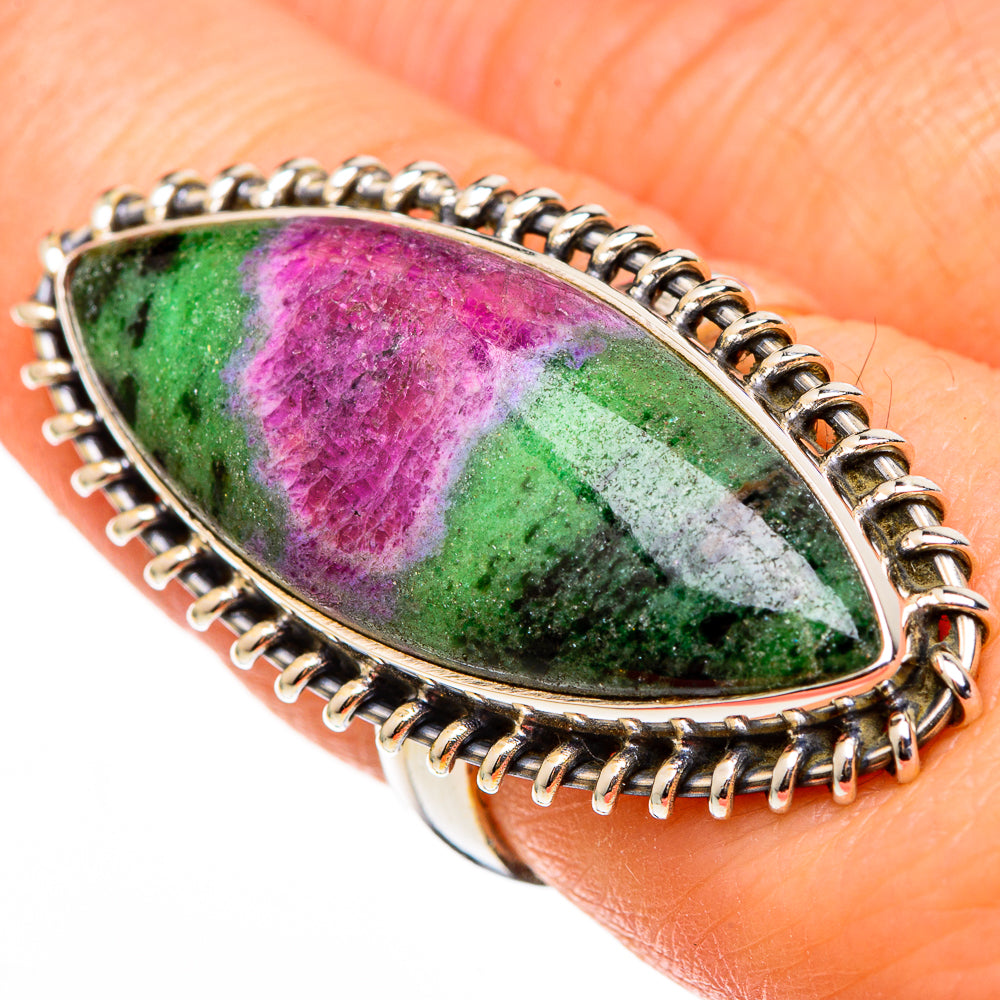 Ruby Zoisite Rings handcrafted by Ana Silver Co - RING100500