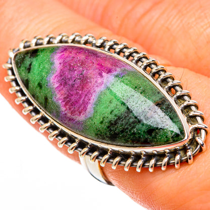 Ruby Zoisite Rings handcrafted by Ana Silver Co - RING100500