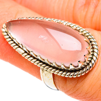 Rose Quartz Rings handcrafted by Ana Silver Co - RING100505
