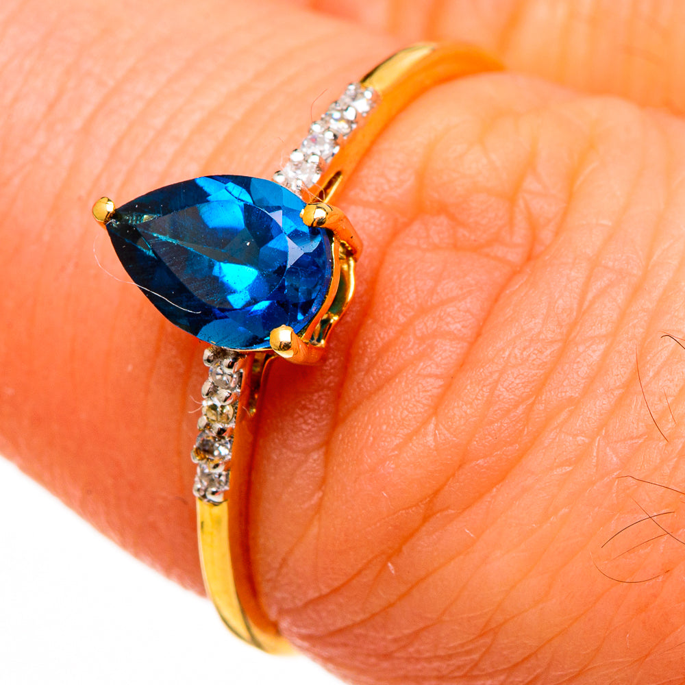 London Blue Topaz Rings handcrafted by Ana Silver Co - RING100509