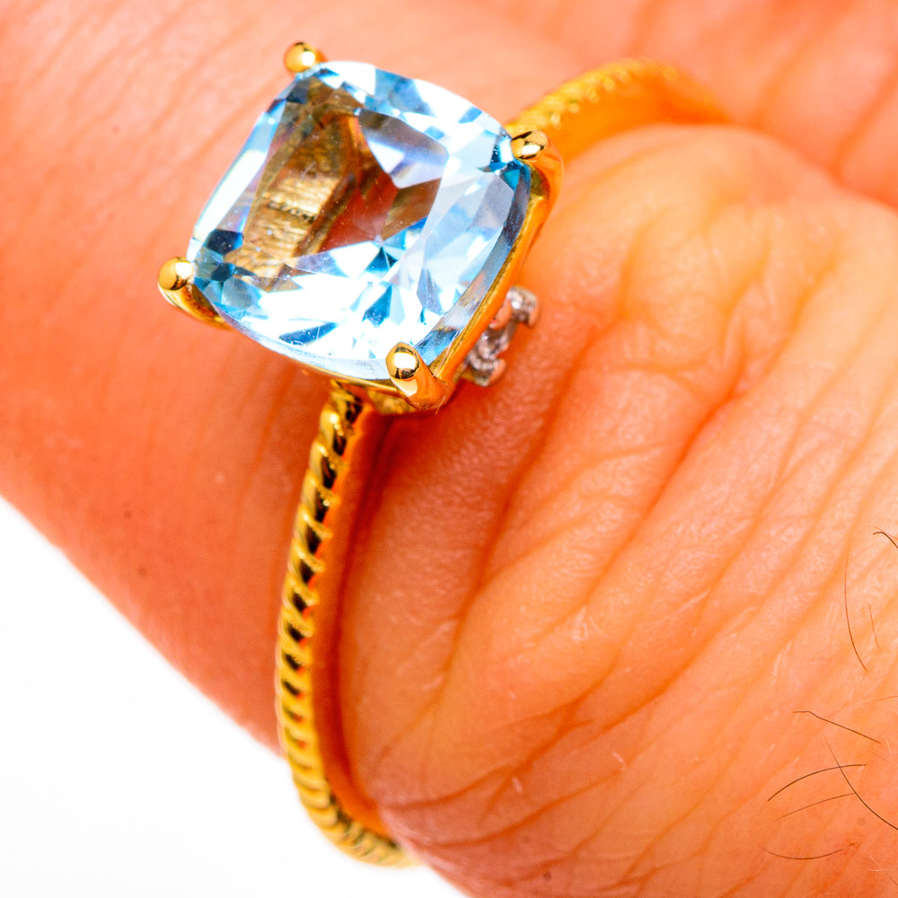 Blue Topaz Rings handcrafted by Ana Silver Co - RING100513