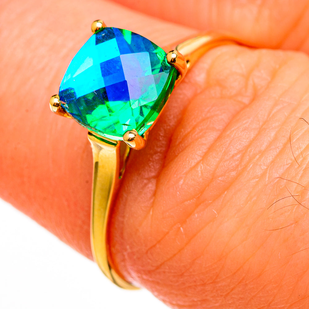 Peacock Doublet Quartz Rings handcrafted by Ana Silver Co - RING100514